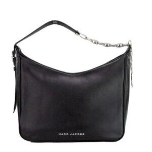 MARC JACOBS THE TEMPO LEATHER HOBO SHOULDER BAG BLACK